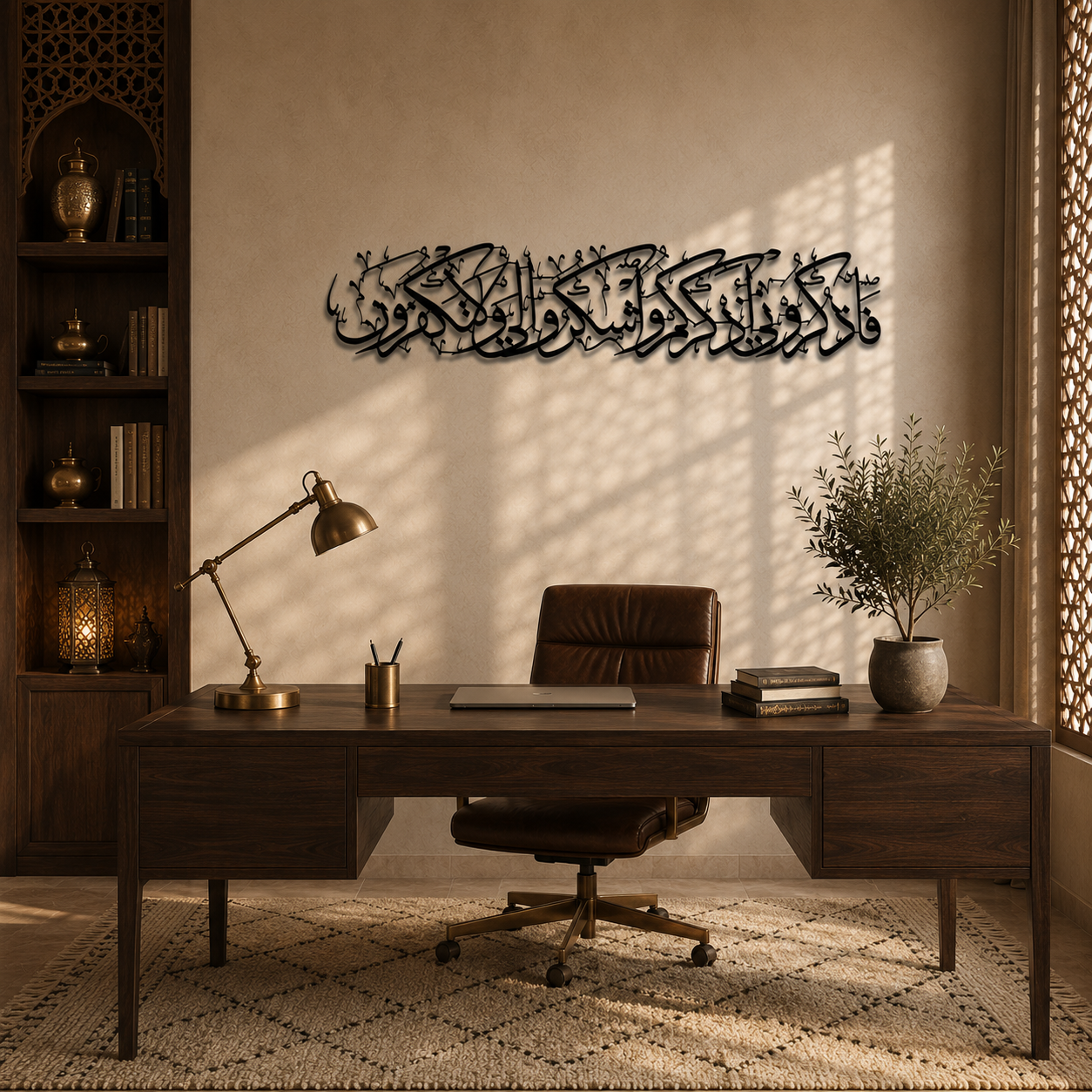 Shukr — Calligraphie Murale de la Gratitude « الشكر »